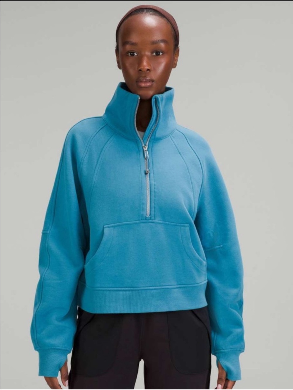 Lululemon Scuba sweatshirt Funnel Neck Half Zip Sweater Oceanic Blue S - Picture 11 of 12
